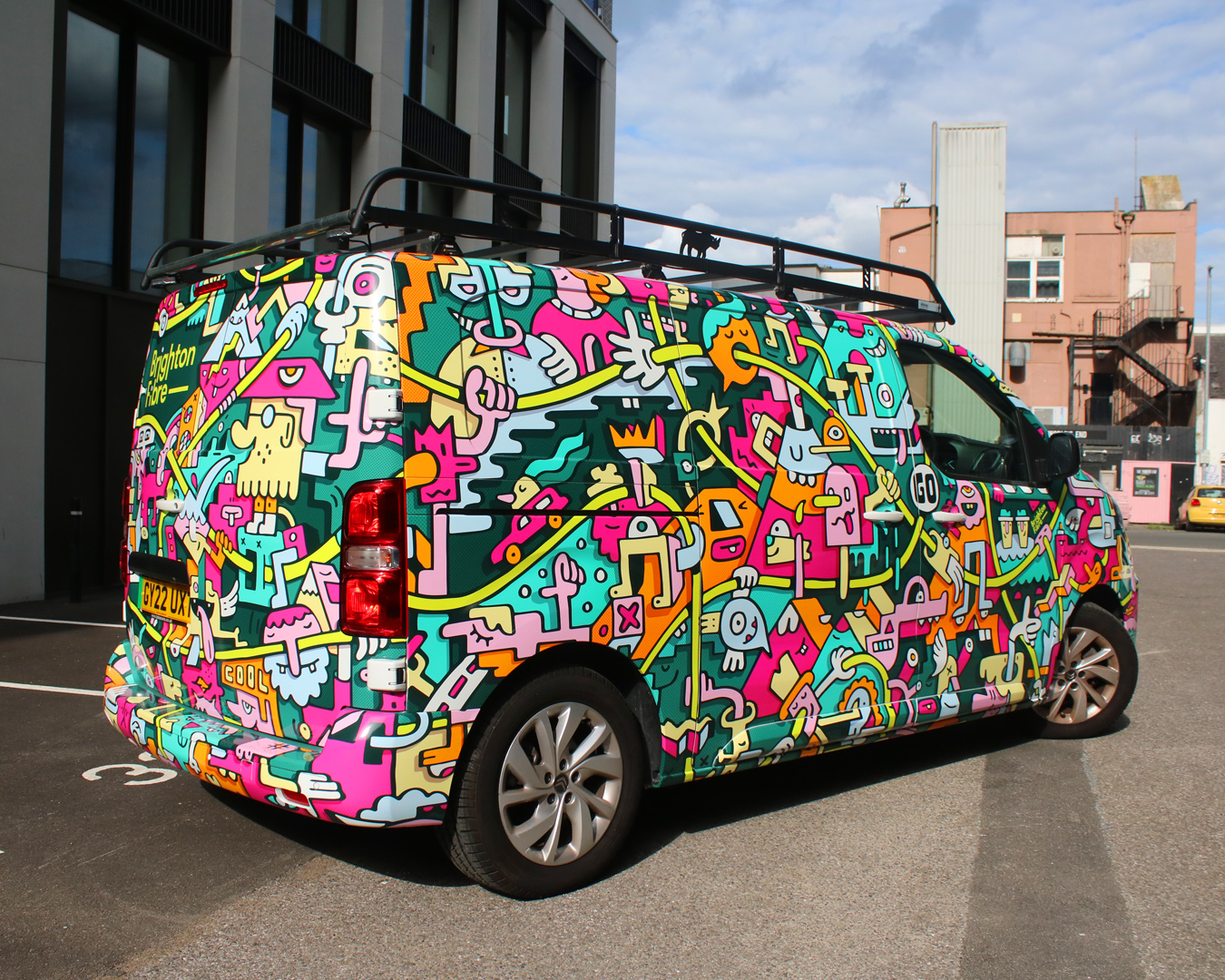 Brighton Fibre - Van - Mister Phil Brighton Illustration Colourful vinyl vehicle wrap