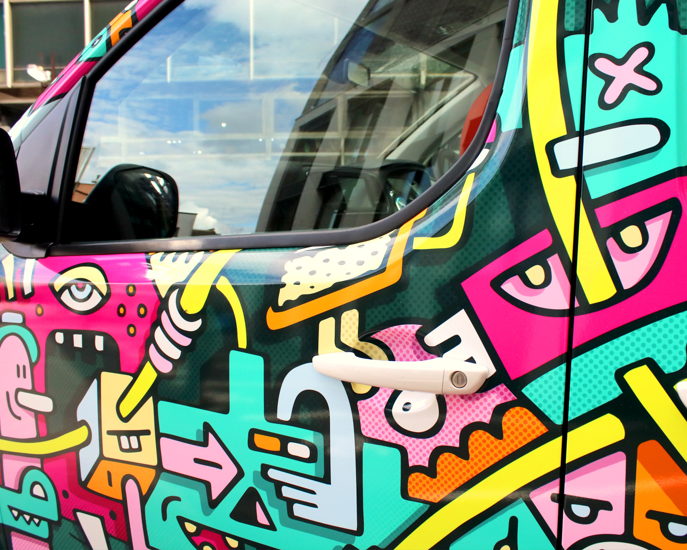 Brighton Fibre - Van - Mister Phil Brighton Illustration Colourful vinyl vehicle wrap