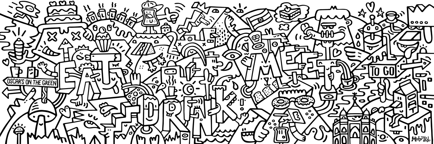 Café O Mural Mister Phil Illustration