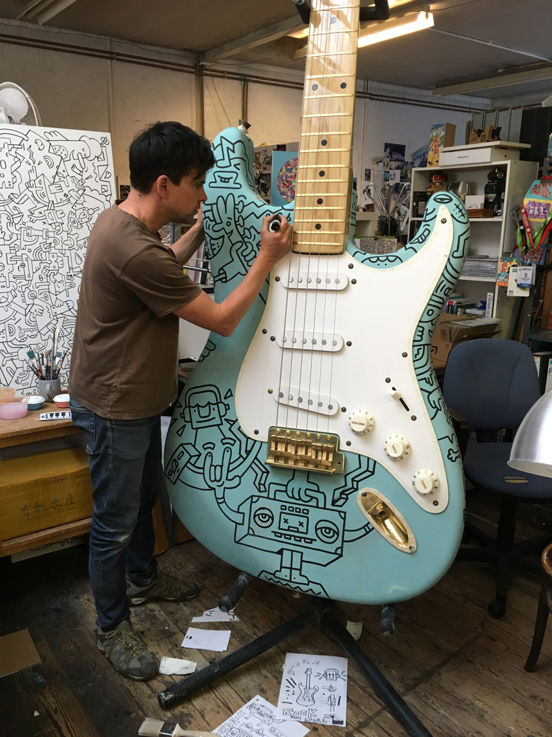 Customised Fender Stratocaster Mister Phil Illustration