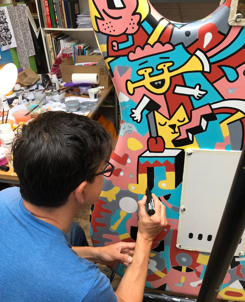 Customised Fender Stratocaster Mister Phil Illustration