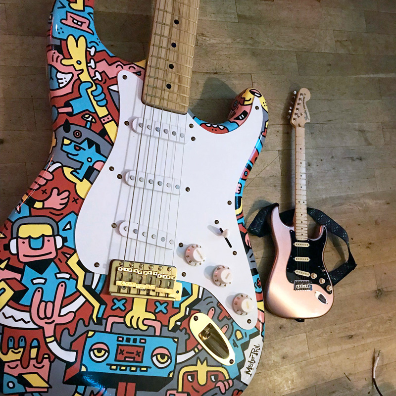 Customised Fender Stratocaster Mister Phil Illustration