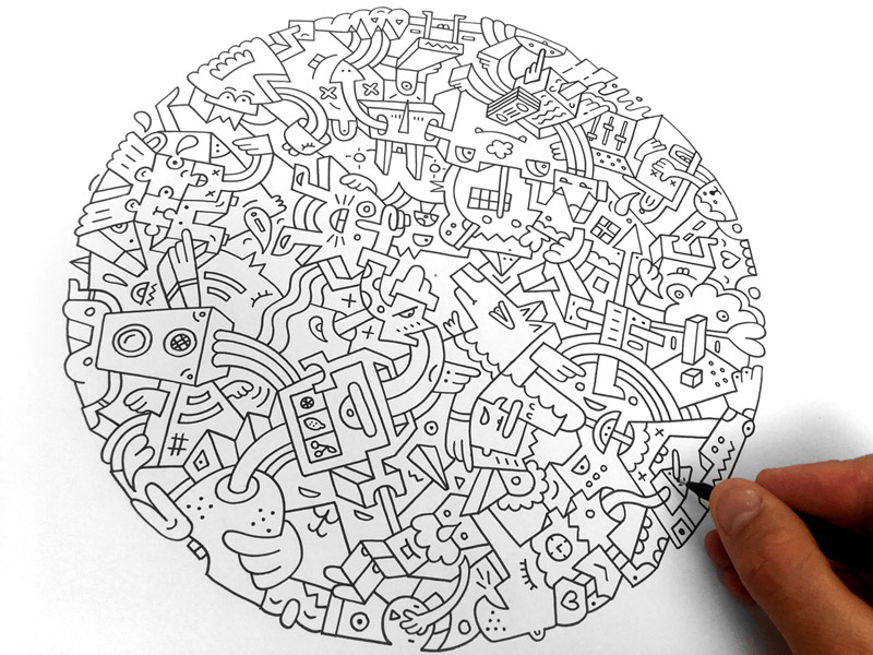 Simon Mills Harmonic Jigsaws Album Artwork Mister Phil Illustration