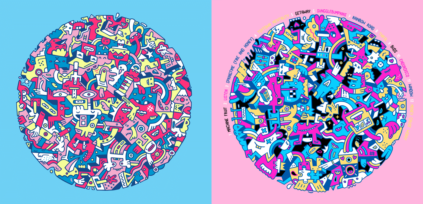 Simon Mills Harmonic Jigsaws Album Artwork Mister Phil Illustration