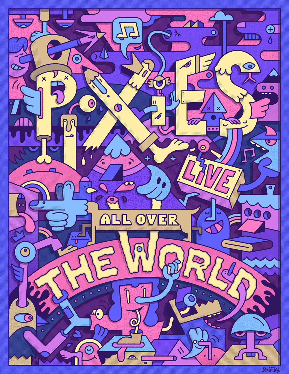 PIXIES legendary Boston Massachusetts band gig poster - Mister Phil Illustration